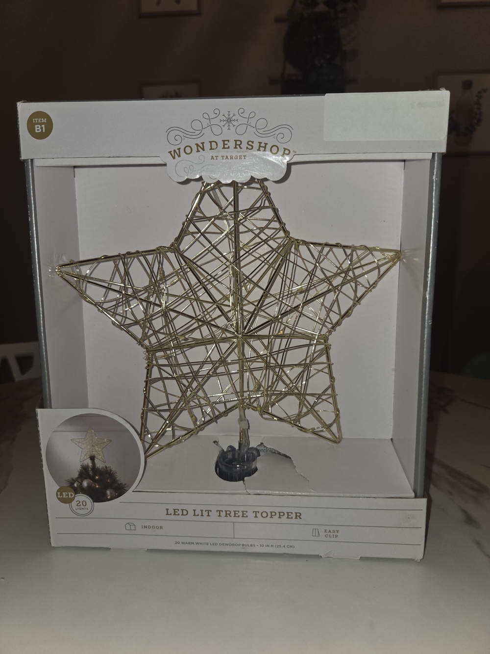 Wondershop Gold Wire Star LED Tree Topper
